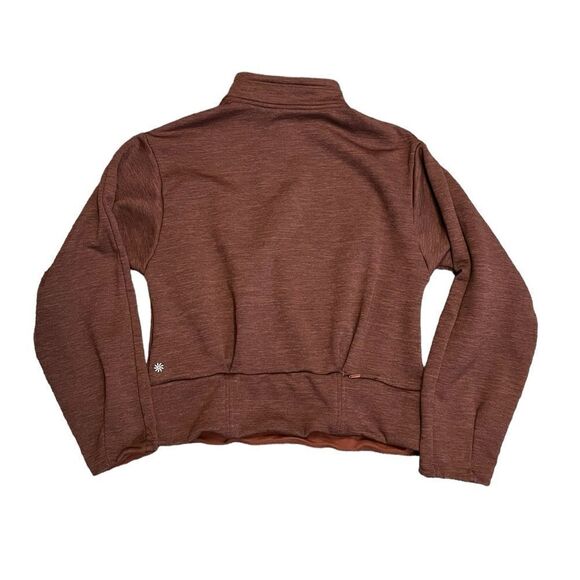 ATHLETA Altitude Polartec Half Zip Sweatshirt Mahogany Heather Size Small - Picture 3 of 9
